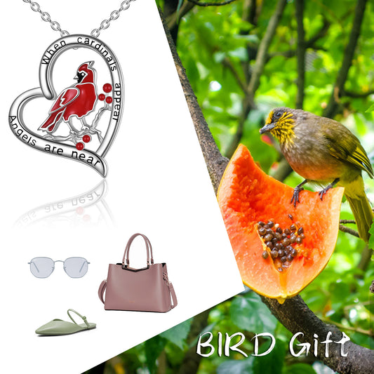 YFN Sterling Silver Red Cardinal Pendant Cardinal Jewelry (Gift Box included)