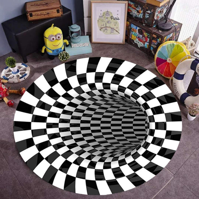3D Vortex Illusion Carpet Funny Optical Floor Mat Gift for girlfriend for mother mom mum dad father brother boyfriend lover sister best friend housewarming new marriage neighbor surprise special unique