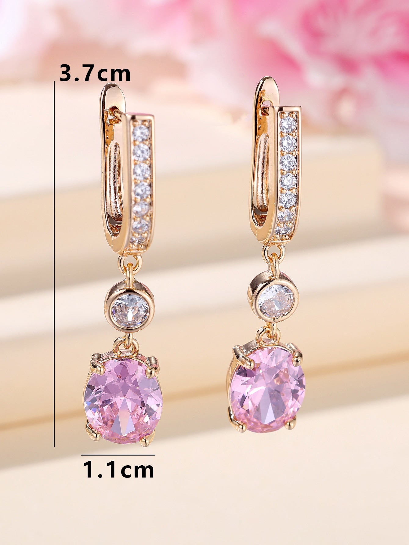 Micro Inlaid White Diamond Zircon Earrings Super Bright