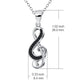 YFN S925 Sterling Silver Treble Clef Pave Necklace