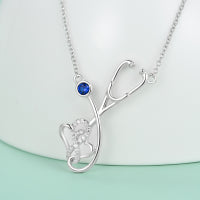 YFN S925 Sterling Silver Stethoscope Nurse Necklace