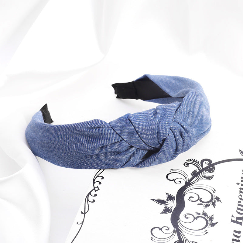 Denim art knotted headband