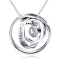 YFN S925 Three Ring Pendant Necklace For Mum with Engraving  (Gift Box included)