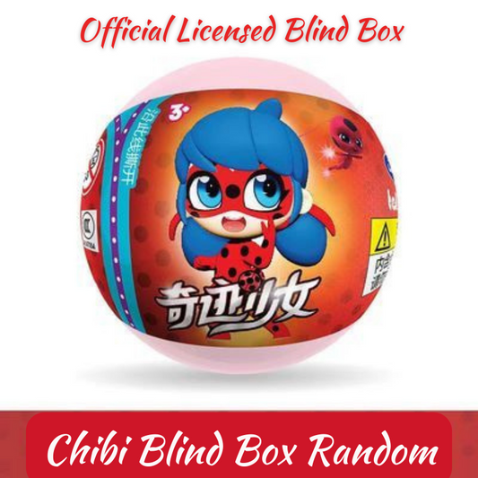 Boîte de 6 Miraculous non répétitifs : Ladybug &amp; Cat Noir Chibi Figure Blind Box (Licence Officielle)