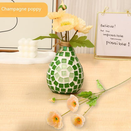 Adding Flowers - DIY Mosaic Vase Handmade Material Kit