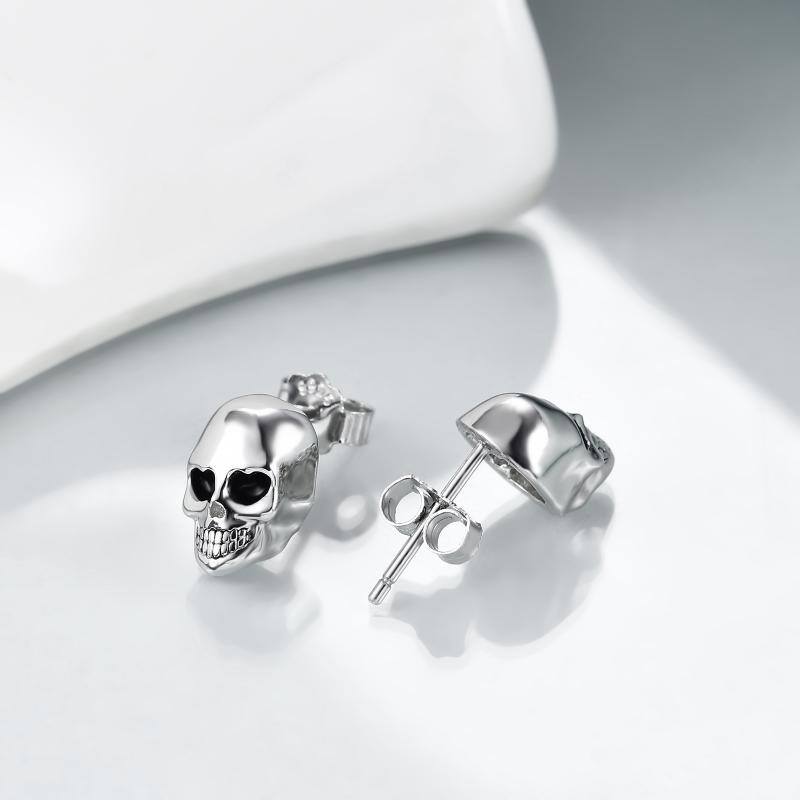 YFN Skull Stud Earrings Sterling Silver Gifts for Women / Girls / Friend (Gift box included)