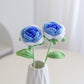 Milk Cotton Emulational Rose Flower Wool Knitted Fake Flower