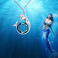 YFN S925 Sterling Silver Crystal Little Mermaid Pendant Necklace Jewelry (Gift box included)