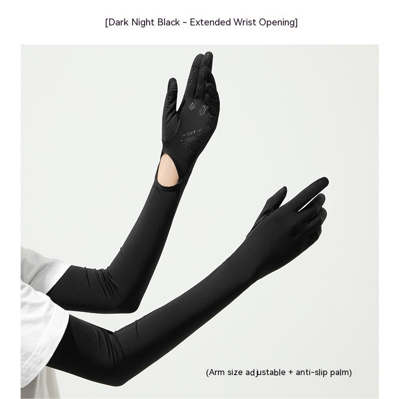 Ice Silk UV Protection Long Sleeves Breathable Women Gloves (ideal for allergic arms from scratching during sleep)