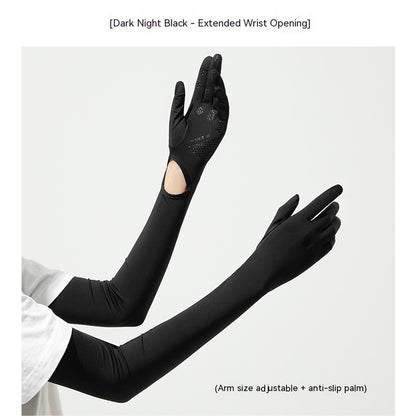 Ice Silk UV Protection Long Sleeves Breathable Women Gloves (ideal for allergic arms from scratching during sleep)