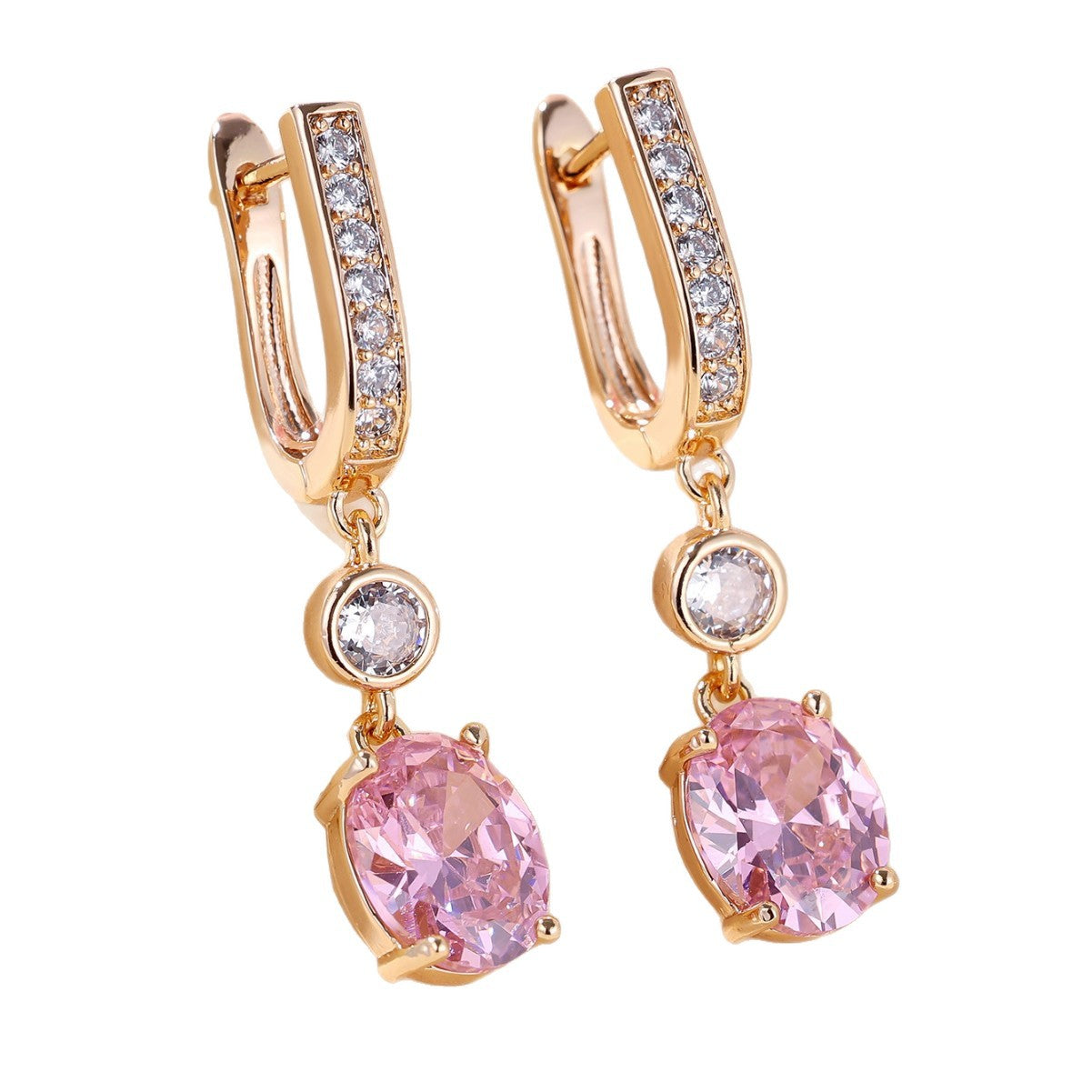 Micro Inlaid White Diamond Zircon Earrings Super Bright