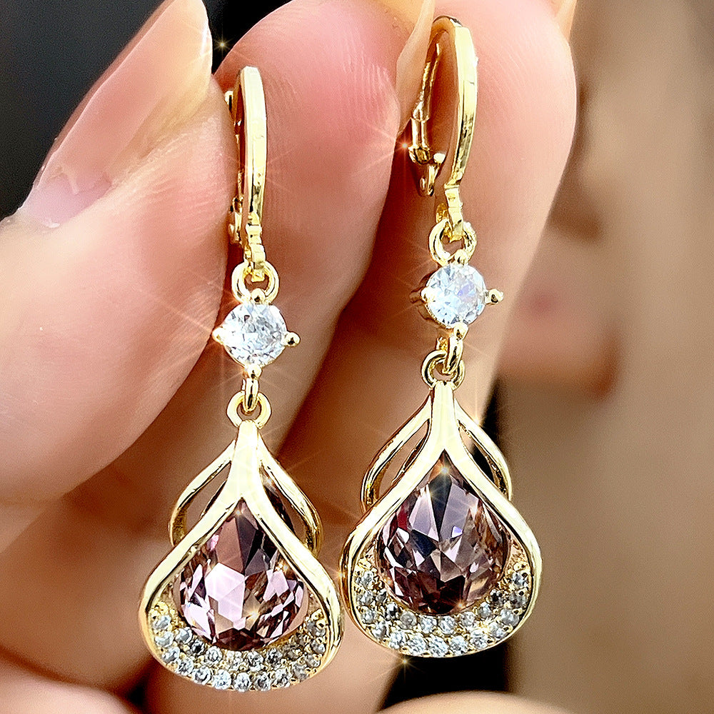 Micro Inlaid Zircon Exquisite Elegant Luxury High-end Earrings