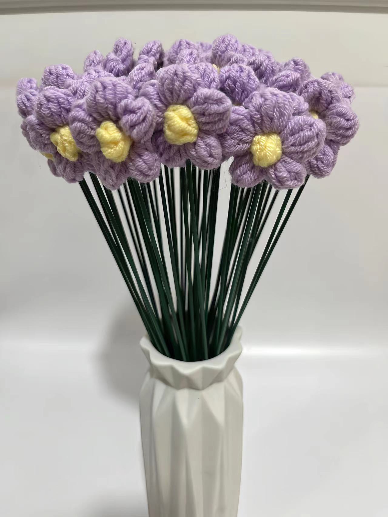 Milk Cotton Emulational Rose Flower Wool Knitted Fake Flower