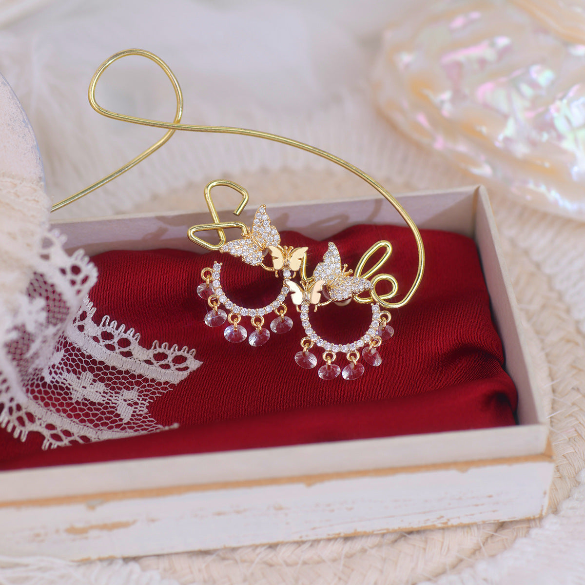 Luxury Butterfly Tassel Zircon Earrings