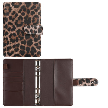 A6 Budget Binder - Leopard Print with Button (4 colors)