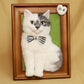 Custom Realistic Needle Felting Cat Portrait, Felt Cat Portrait in Frame, Pet Lover Gift