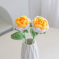 Milk Cotton Emulational Rose Flower Wool Knitted Fake Flower