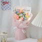 Finished Artificial Flower Wool Flowers Knitted Puff Bouquet Handbag