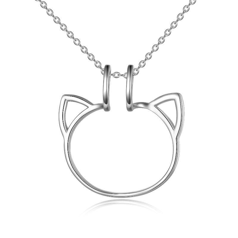 YFN S925 Cat Ring Keeper Pendant Ring Holder Necklace Jewelry Gifts for Women  (Gift Box included)