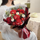 Red Hand-woven Wool Bouquet Mixed Artificial Flower Exquisite FINISHED PRODUCT