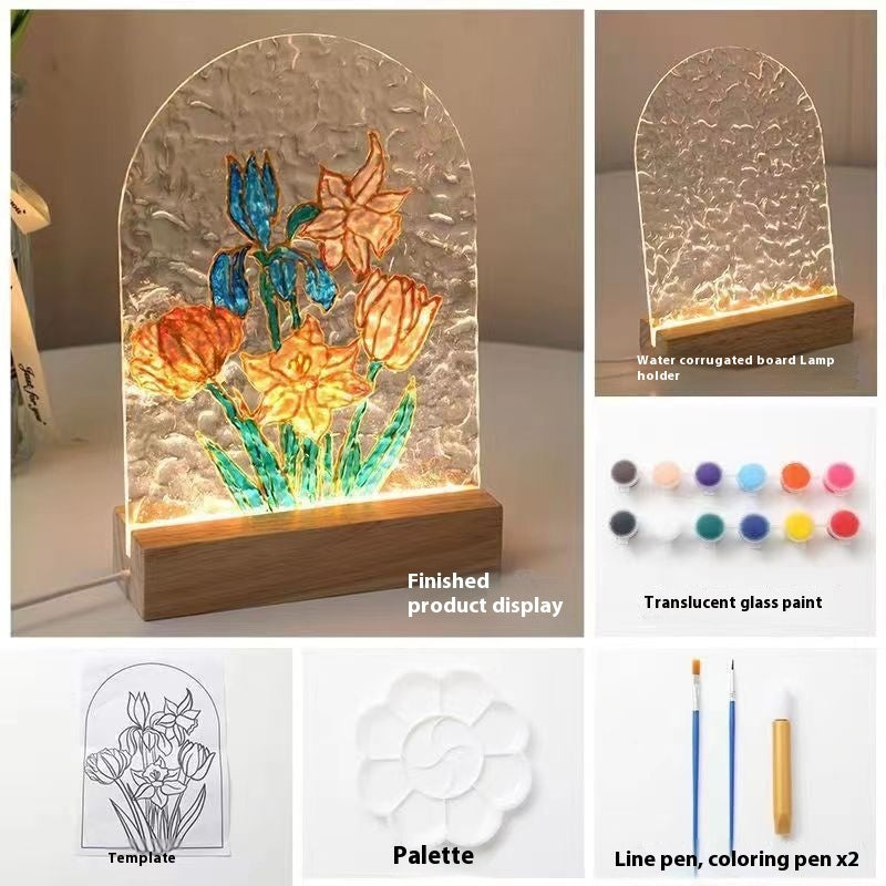 DIY Glass Painting Creative Night Lamp Material Pack
