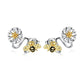 YFN S925 Bee Sunflower Ear Climber Crawler Cuff Wraps Earrings For Women / Girls (Gift box included)