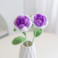 Milk Cotton Emulational Rose Flower Wool Knitted Fake Flower