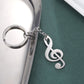 All-match Design for Music Lover or Student Note Pendant Stainless Steel Key Ring