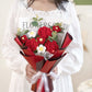 Red Hand-woven Wool Bouquet Mixed Artificial Flower Exquisite FINISHED PRODUCT