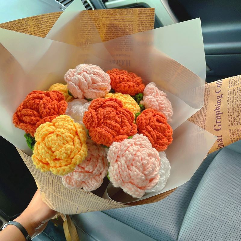 DIY Hand Knitted Crochet Bouquet Material Pack