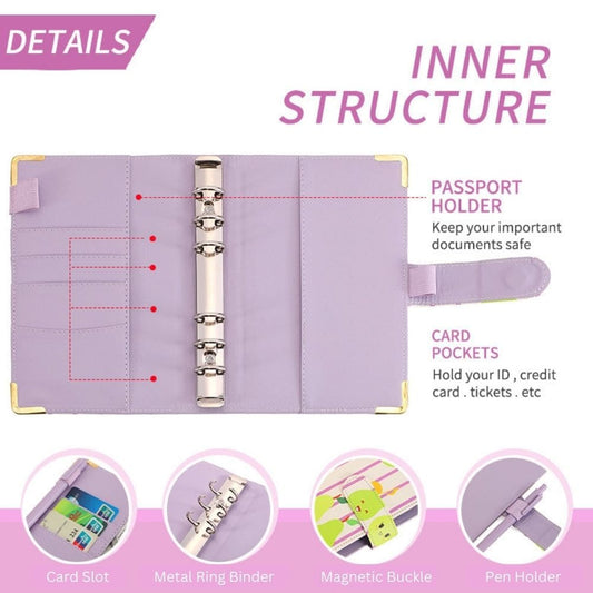 A6 Budget Binder - Fruit Pattern with Corner Protector (4 colors)