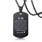 dad/mom "to my son" stainless steel rectangular inspirational necklace 14