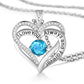 interlocking crystal heart birthstone necklace march