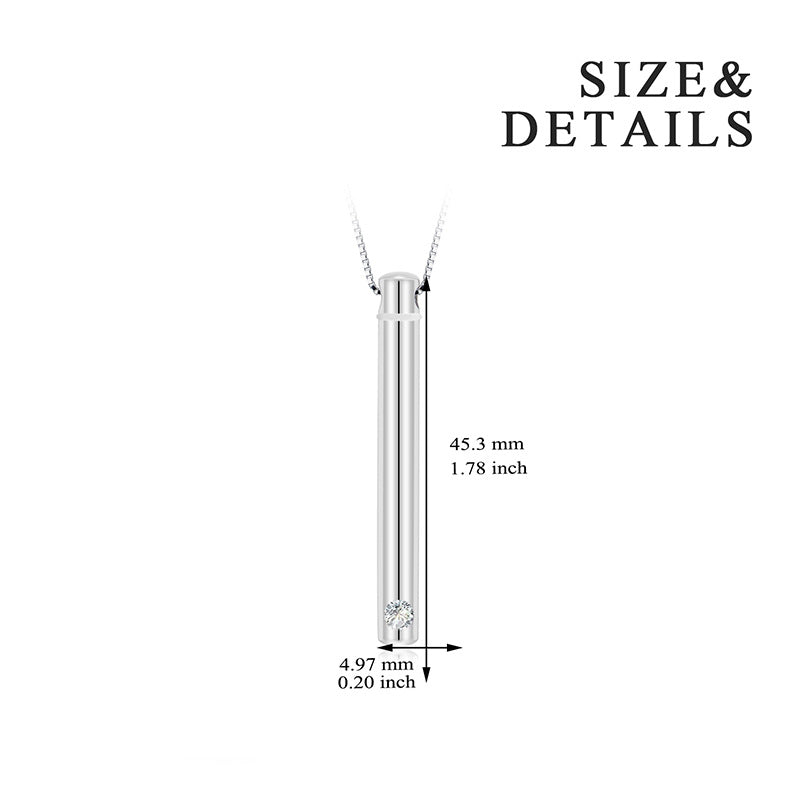 YFN S925 Urn Tube Necklace Cremation Jewelry for Ashes / Perfume Memorial Pendant for Pet Ashes Keepsake Hair Memorial Pendant, stay with me forever, memorial necklace