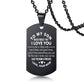 dad/mom "to my son" stainless steel rectangular inspirational necklace 18