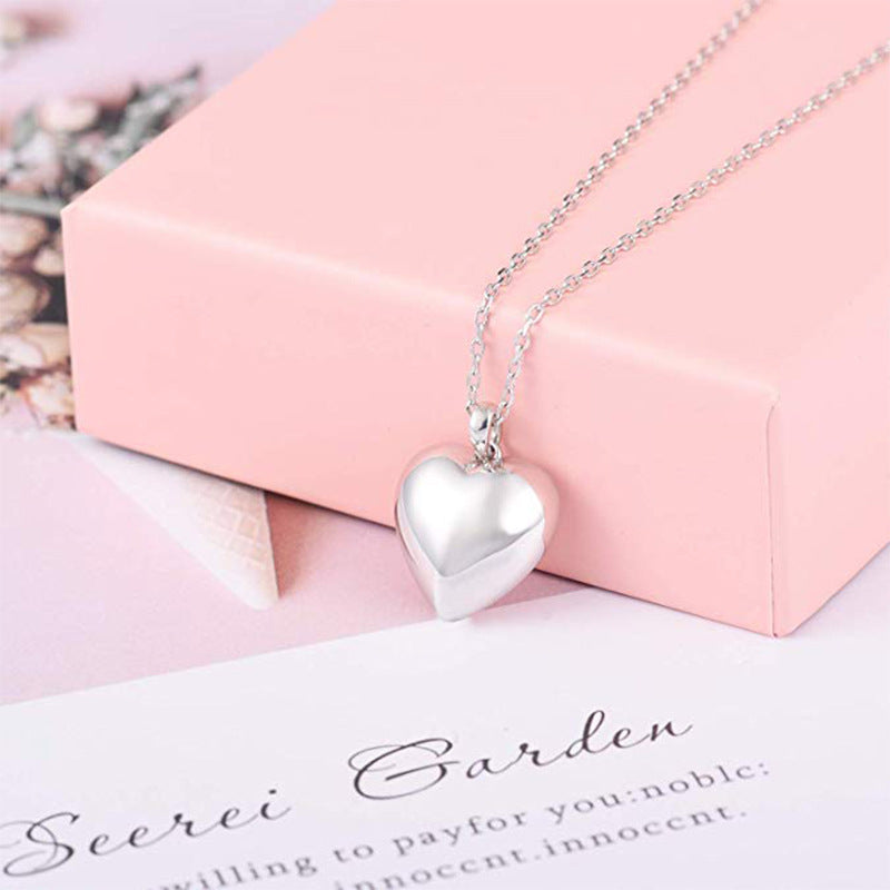 YFN S925 Urn Heart_Shaped Necklace for Ashes / Perfume, Urn Necklaces Cremation Jewelry  for Pet Ashes Keepsake Hair Memorial Pendant, stay with me forever, memorial necklace
