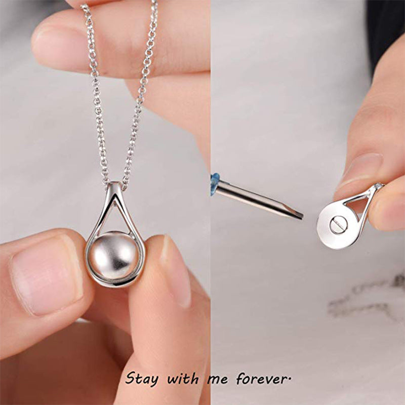 YFN Urn Necklace for Ashes / Perfume, Urn Necklaces Cremation Jewelry,. stay with me forever, memorial necklace