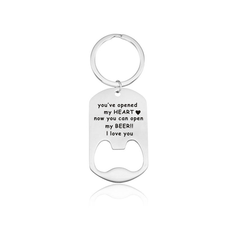 bottle opener stainless steel keychain for father's day f