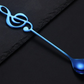 music note colorful stainless steel spoon blue