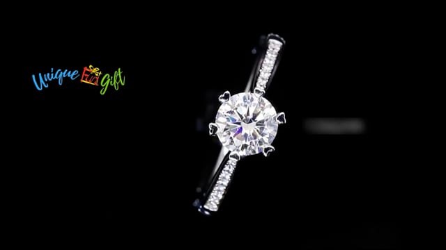 Engagement Ring, Wedding Ring, Promise Ring, Gift for Her, Gift for Girlfriend, girl, Gift for Women, Gift for Mother, Mom, Mum, Valentine’s Day, Mother’s Day, Sparkling Head & Shoulders 1ct Moissanite Diamond Ring S925 Sterling Silver with GRA Certificate with gift box