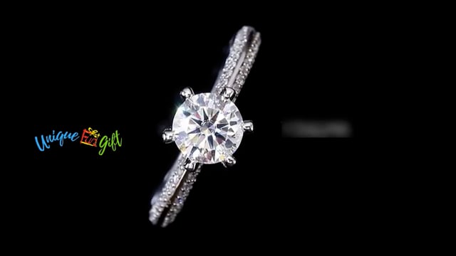 Engagement Ring, Wedding Ring, Promise Ring, Gift for Her, Gift for Girlfriend, girl, Gift for Women, Gift for Mother, Mom, Mum, Valentine’s Day, Mother’s Day, Exclusive Antique Shank 1ct Moissanite Diamond Ring S925 Sterling Silver with GRA Certificate with gift box