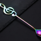 music note colorful stainless steel spoon colorful