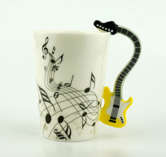 music theme mug yellow
