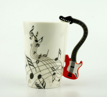 music theme mug red