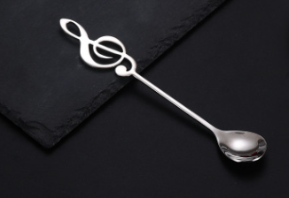 music note colorful stainless steel spoon silver