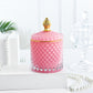 french luxury multicolor glass storage jar with lid pink
