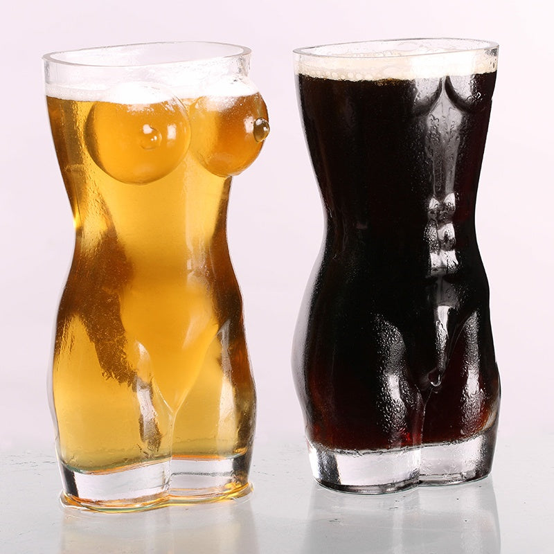 creative body-shaped beer glass