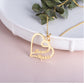 custom s925 sterling silver heart-shaped necklace with 2 names (<5 letters) golden