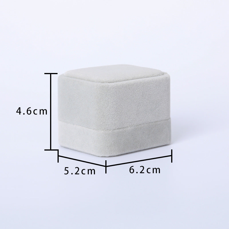 upgrade packaging box (not for individual sales) gray suede box for ring / earring (6.2 x 5.2 x 4.6 cm)