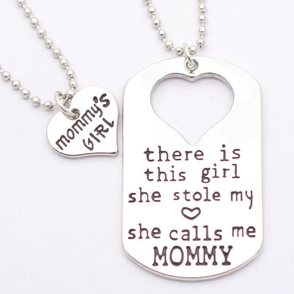 2 pieces mommy & daughter necklaces (or a keychain) mother's day necklace + necklace